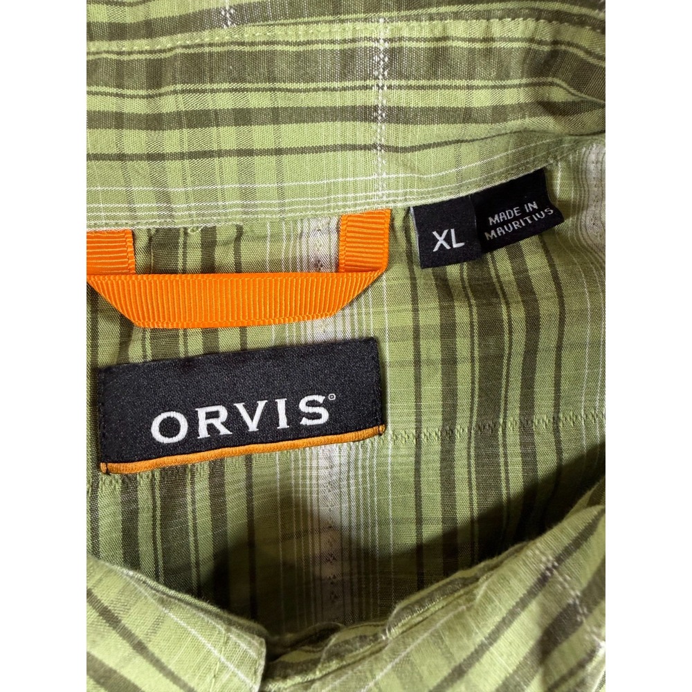 Orvis Green Plaid Western Snap Shirt Men's XL Pearl Snap Outdoors - Picture 3 of 6